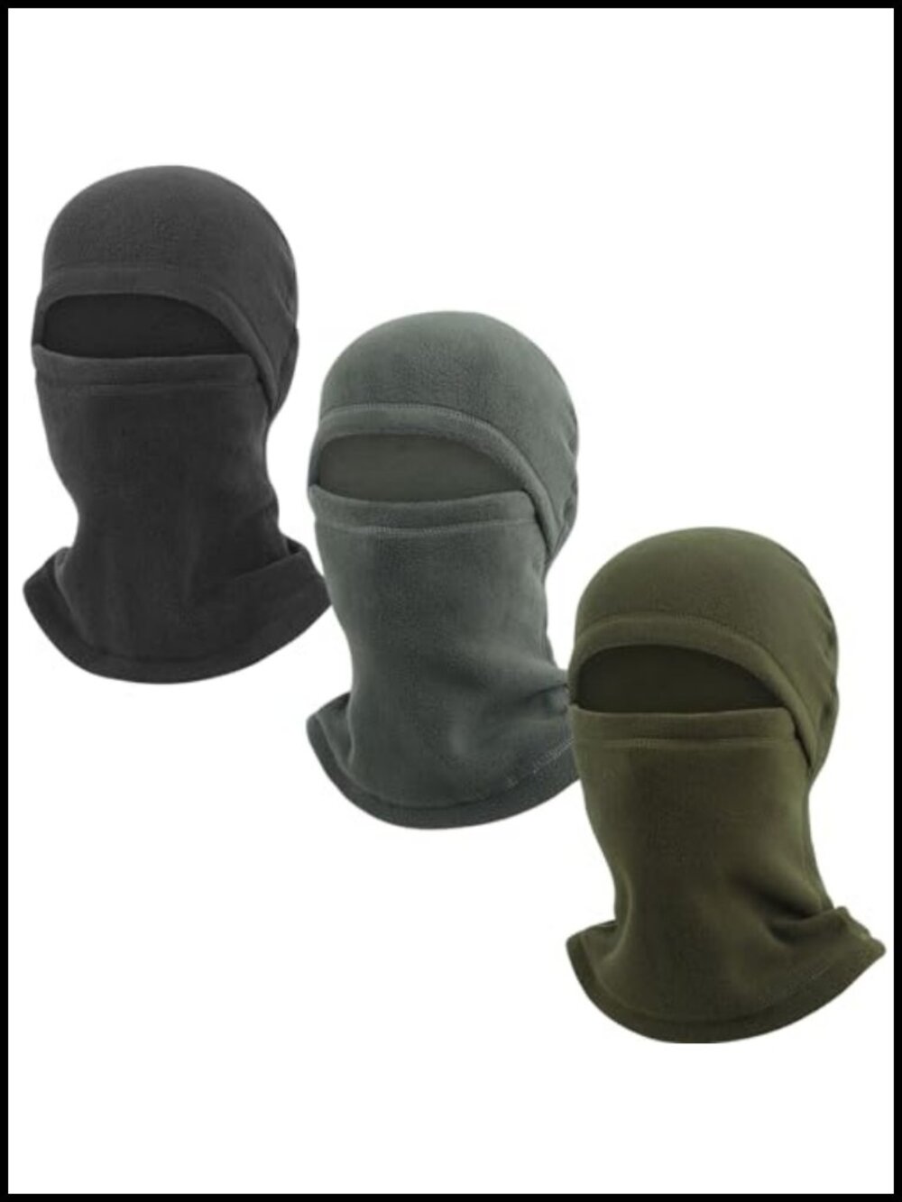 Fleece Balaclava Full Face Cover Winter Ski Mask Thermal Set of 3
